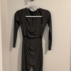 Naked Wardrobe Dark Gray jumpsuit